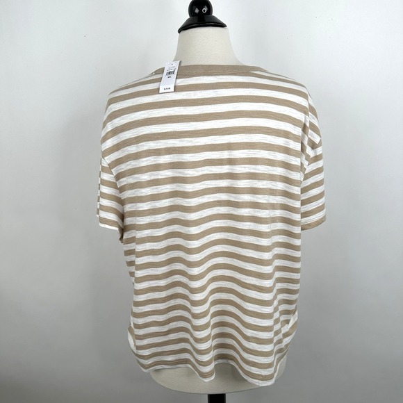 NWT GAP Forever Soft Tee XXL 20 Khaki Stripe Short Sleeve Crew Neck Foreversoft - Picture 7 of 11